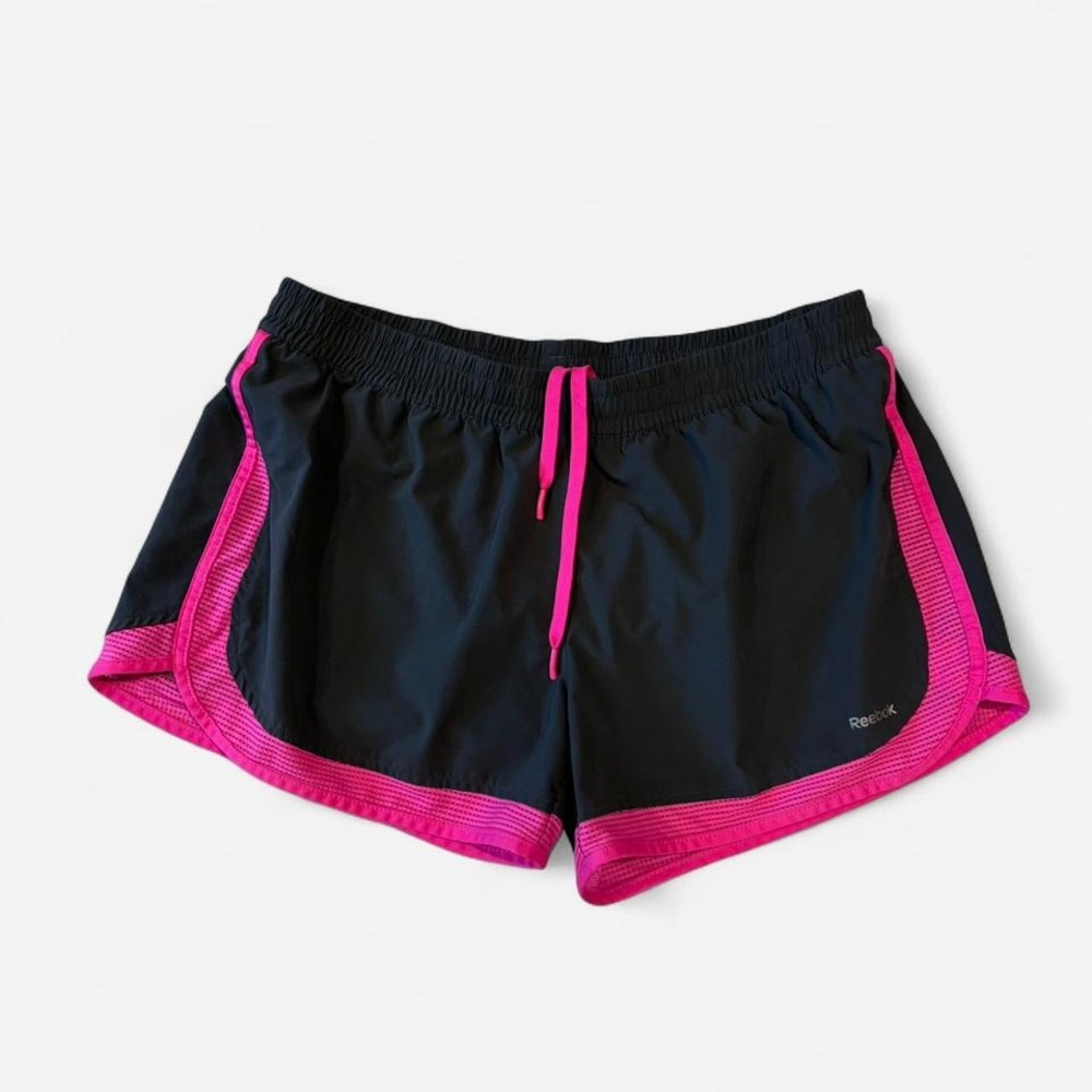 Reebok Women's Black Pink Athletic Running Shorts Size‎ L